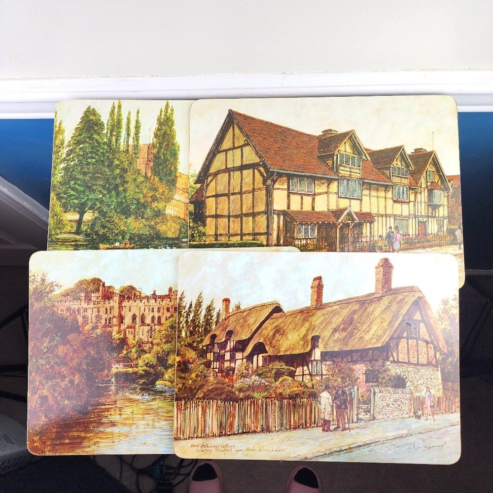 Clover Leaf Set of Four Shakespeare Table Mats England NWT